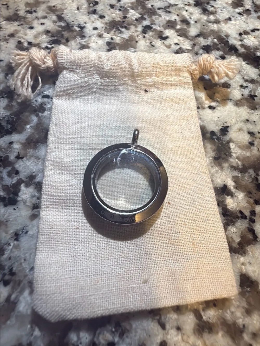Origami Owl Small Round Silver Locket Pendant with Clear Center
